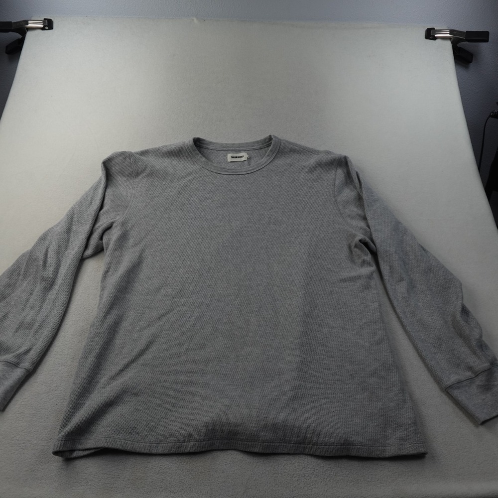 Taylor Stitch Organic Cotton Waffle Crew Thermal Shirt Mens XXL 46 Gray